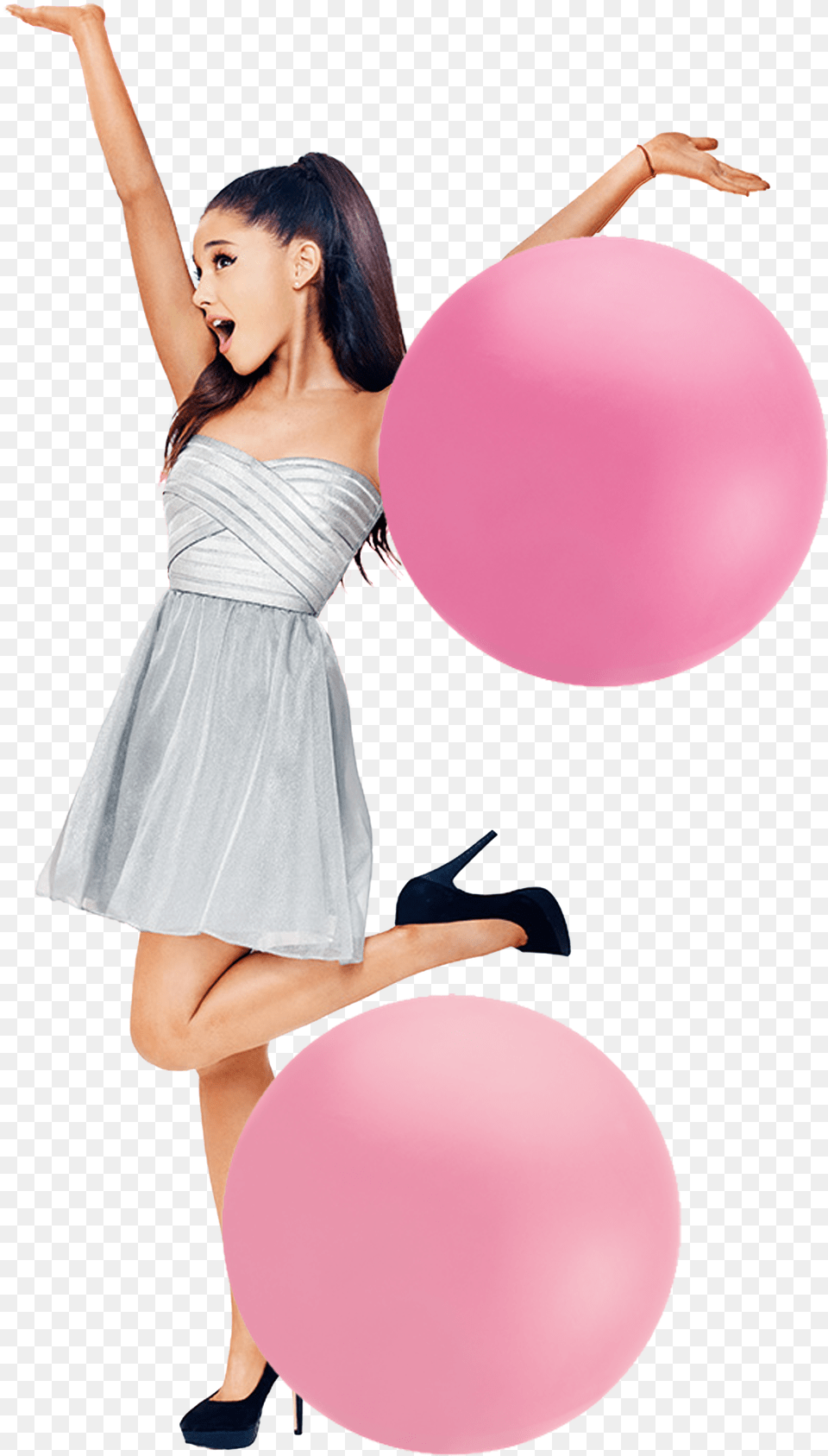 Ariana Grande With Balloons, Clothing, Dress, Adult, Person Free Png Download