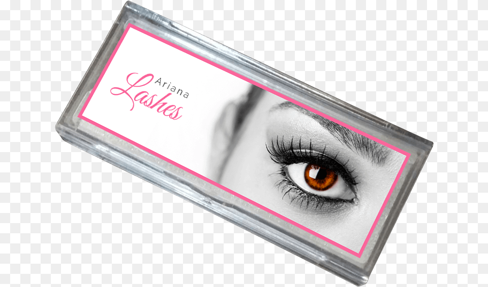 Ariana Lashes High Quality 3d Mink Lashes With Transparent Eyelash Logo Box, Text, Head, Person, Face Free Png