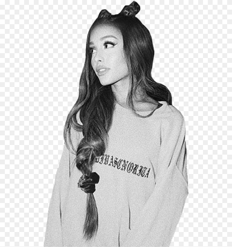 Arianagrande Ariana Grande Black White Girl, Person, Portrait, Face, Photography Free Png Download