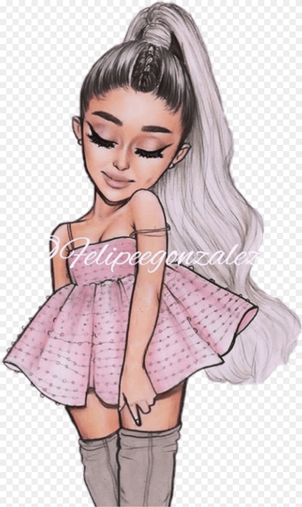 Arianagrande Ariana Grande Cute Little Child Pink Paste Cute Cartoon Cute Ariana Grande, Person, Face, Head, Photography Free Png Download