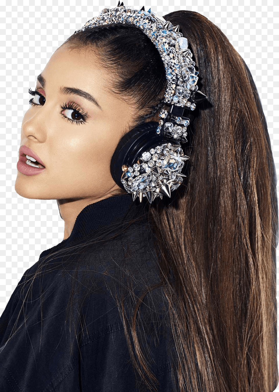 Arianagrande Freetoedit Ariana Grande With Headphones, Accessories, Adult, Female, Person Free Transparent Png