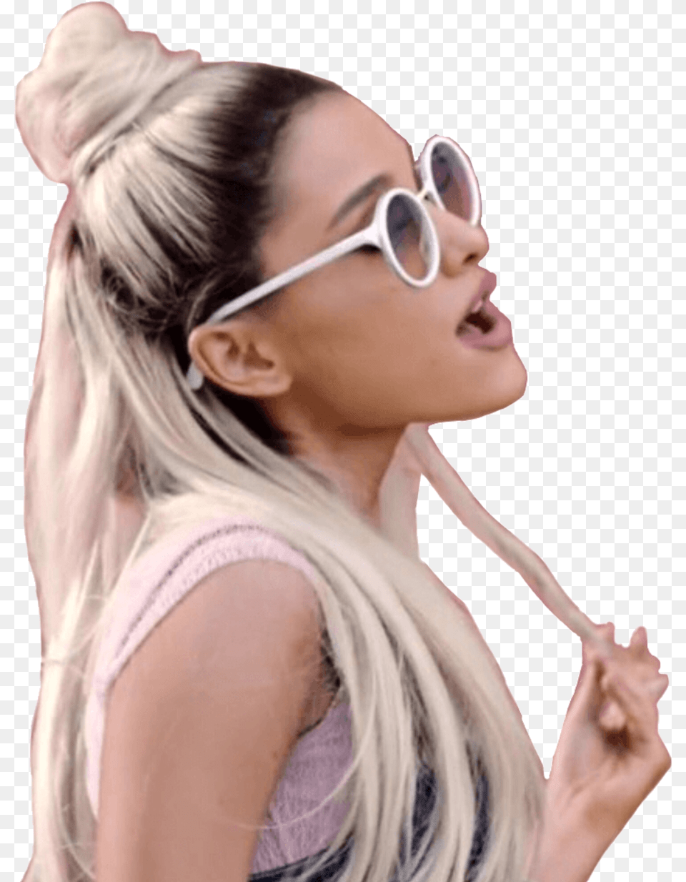 Arianagrande Sticker Iconhelp Faith Freetoedit Ariana Grande Ft Stevie Wonder Faith, Accessories, Sunglasses, Person, Woman Png