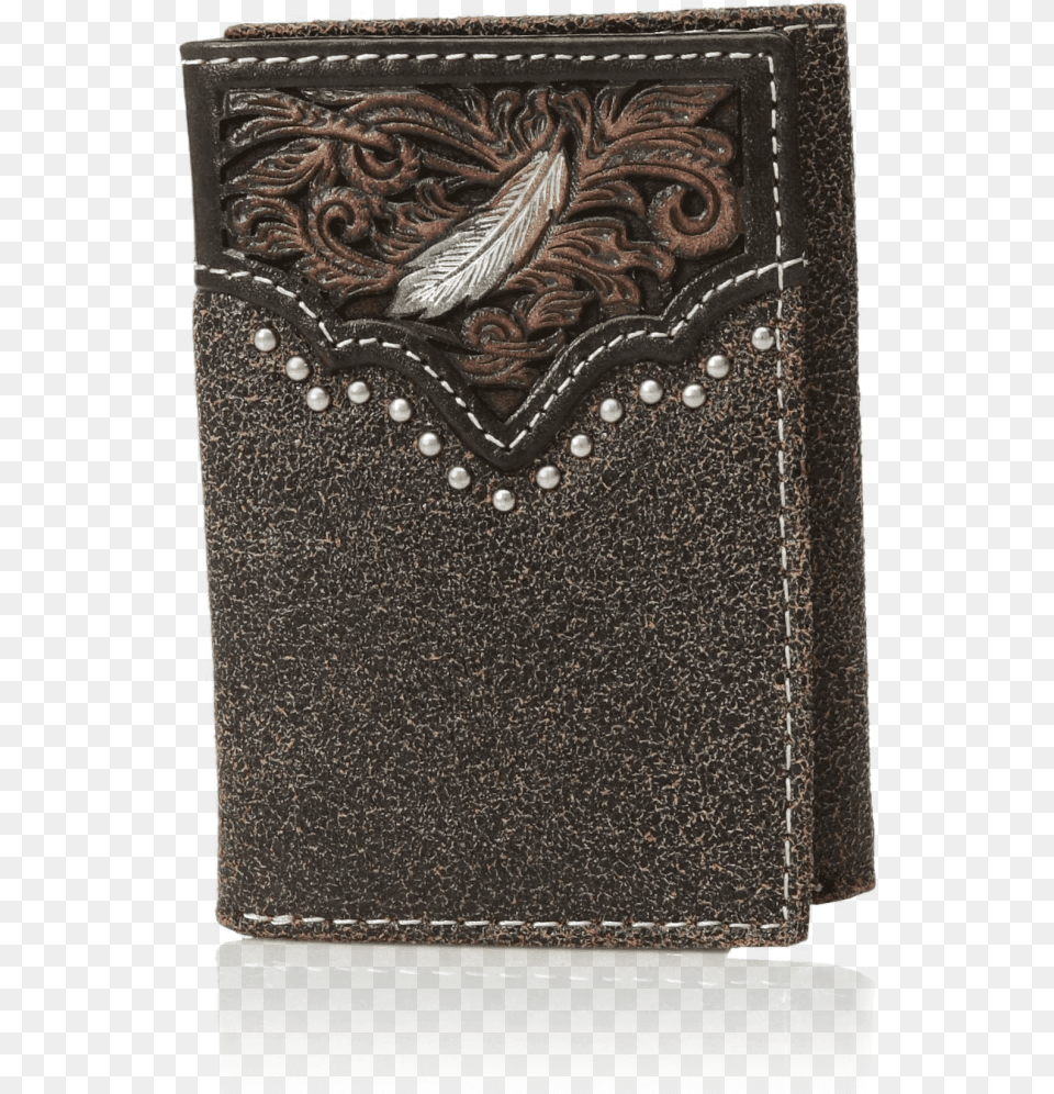 Ariat Men S Distressed Leather Feather Emossed Trifold Wallet, Home Decor, Cushion, Rug, Accessories Png