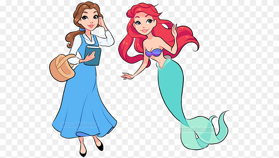Ariel Beauty And The Beast And Belle Image Todas Las Princesas De Dibujos, Baby, Person, Book, Publication Free Png Download