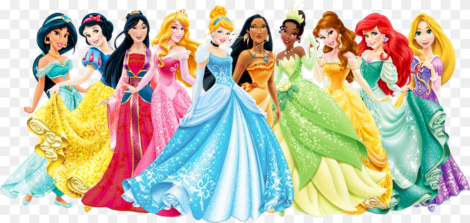 Ariel Cinderella Rapunzel Princess Aurora Fa Mulan Transparent Background Disney Princesses, Toy, Doll, Figurine, Adult Png Image