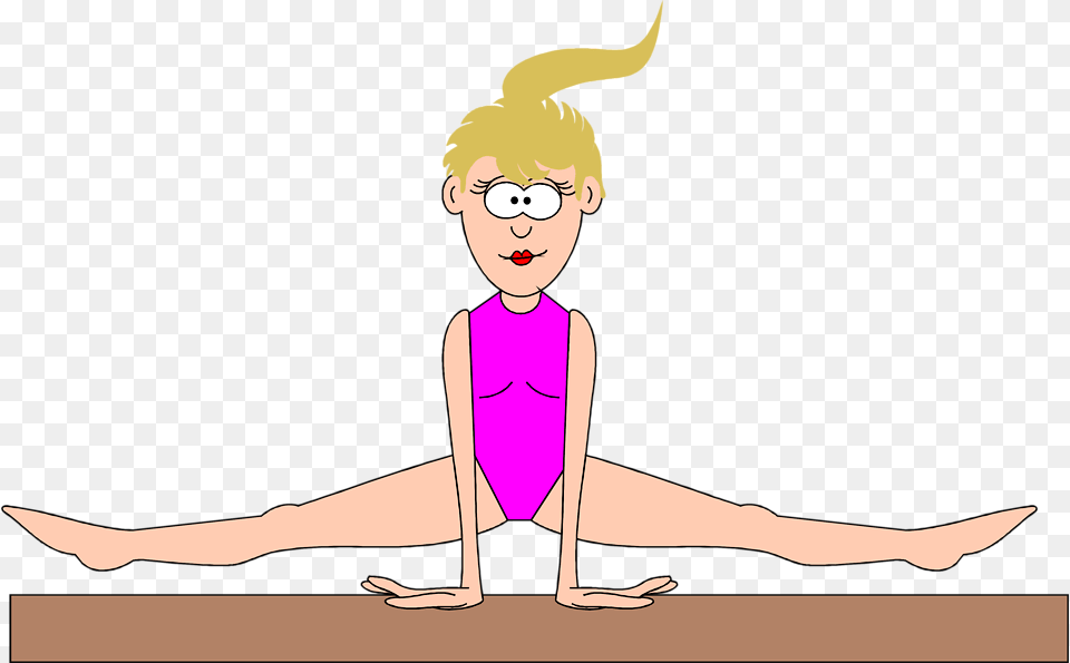 Ariel Drawing Gymnastics Splits Clipart With Transparent Background, Face, Head, Person, Cartoon Png