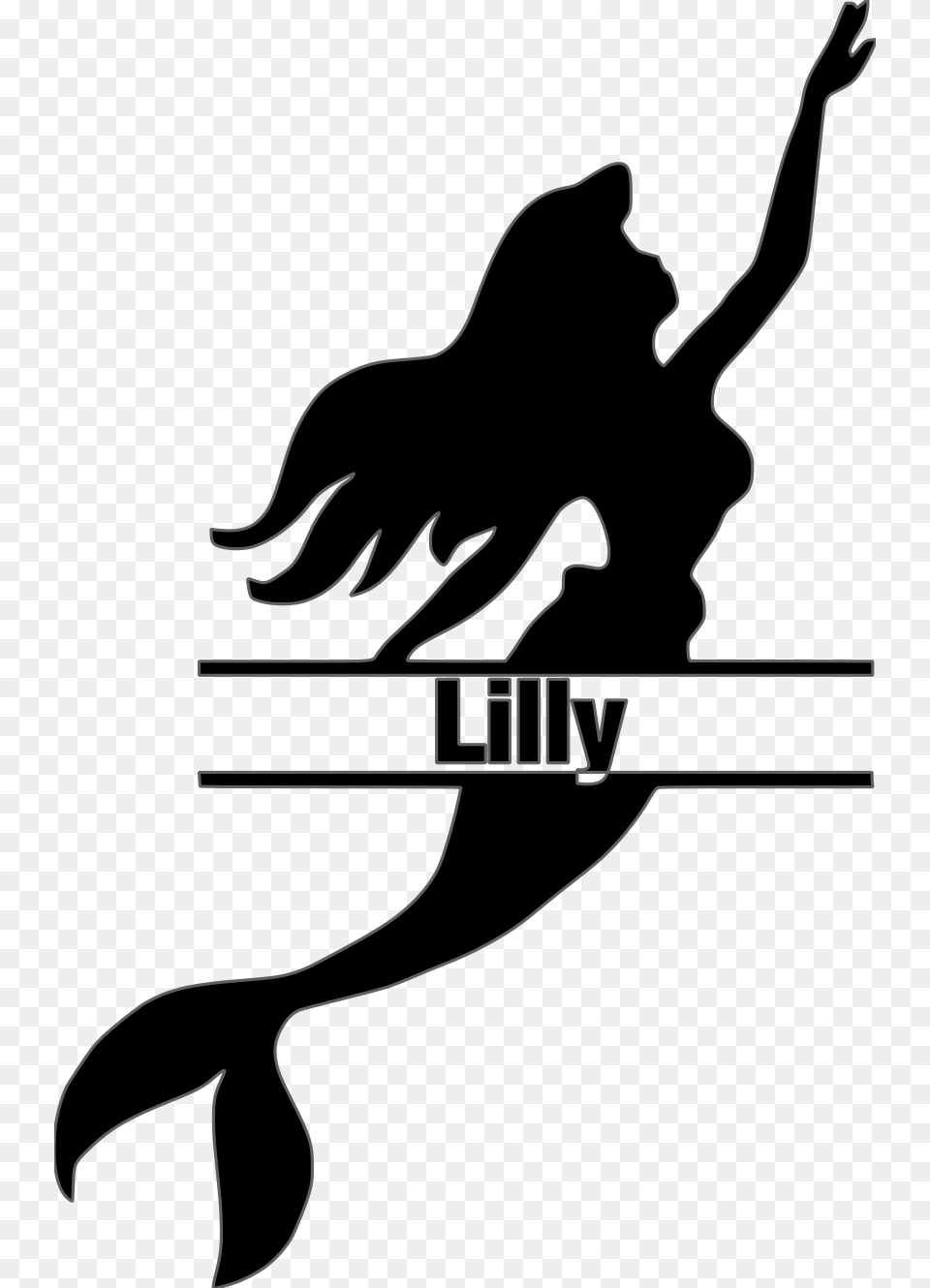 Ariel Eric The Little Mermaid Silhouette Little Mermaid Stencil, Person, Sport, Track And Field Free Png Download