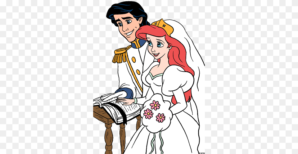Ariel Eric Wedding Ariel And Prince Eric, Publication, Book, Comics, Person Free Png