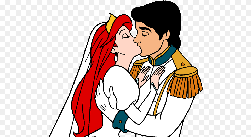 Ariel Eric Wedding Kiss Ariel And Eric Wedding Kiss, Adult, Male, Man, Person Free Transparent Png