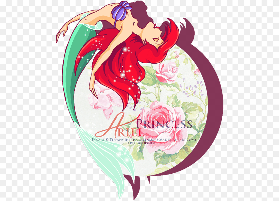 Ariel Fan Art Disney Princess As Mermaid, Graphics, Floral Design, Pattern, Book Png Image