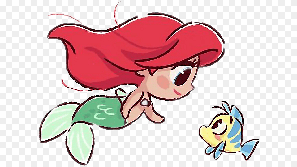 Ariel Sticker, Art, Baby, Person, Cartoon Free Png Download