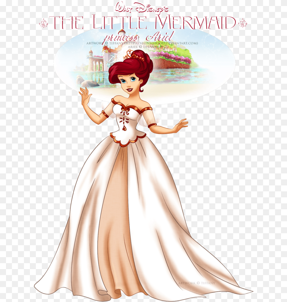 Ariel The Little Mermaid, Clothing, Dress, Adult, Wedding Free Png