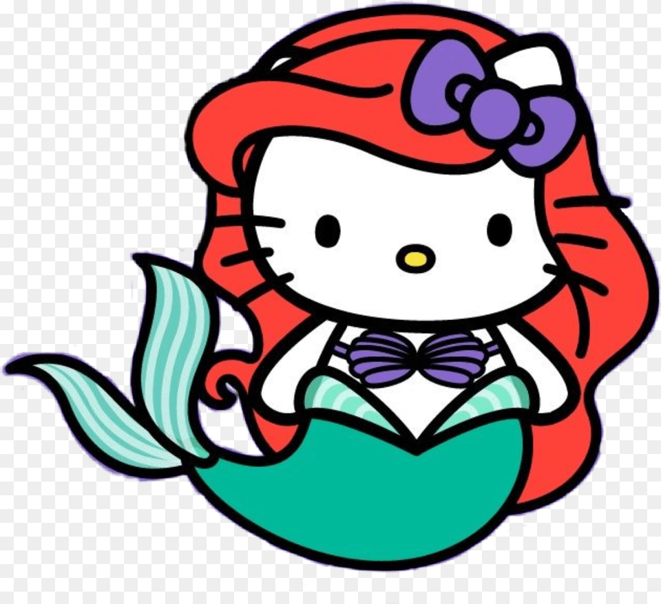 Arielle Hello Kitty Hellokitty Mermaid Disney Hello Kitty Sister Birthday, Baby, Person, Face, Head Png Image
