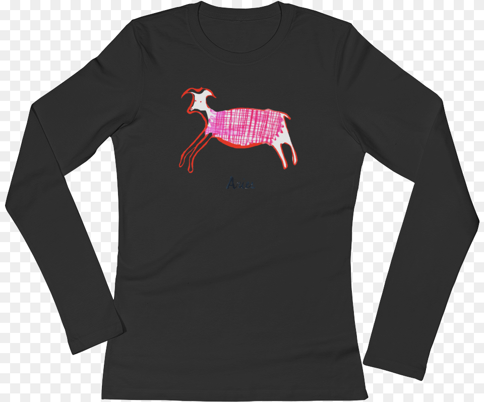 Aries Tshirt Printfile Front Mockup Flat Front Black Breast Cancer Survivor Long Sleeve Shirts, Clothing, Long Sleeve, T-shirt, Shirt Free Png Download