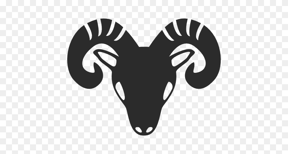 Aries Zodiac Symbol Of Frontal Goat Head, Stencil, Logo, Animal, Canine Free Png Download