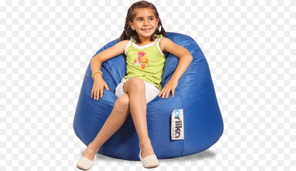 Ariika Small Pufpuf Leather Bean Bag, Child, Female, Furniture, Girl Png Image