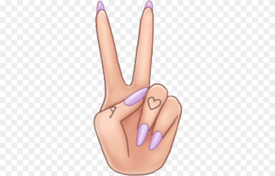 Arimoji Peace Peacesign Nails Tattoo Fingertattoo Hand Transparent Peace Sign, Body Part, Finger, Nail, Person Free Png Download