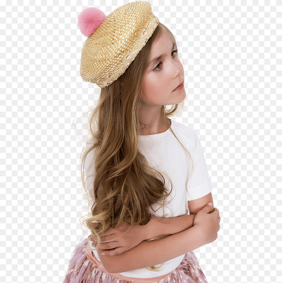 Aristocrat Kids Magic Pompom Straw Sailor Hat Product, Child, Clothing, Female, Girl Free Transparent Png