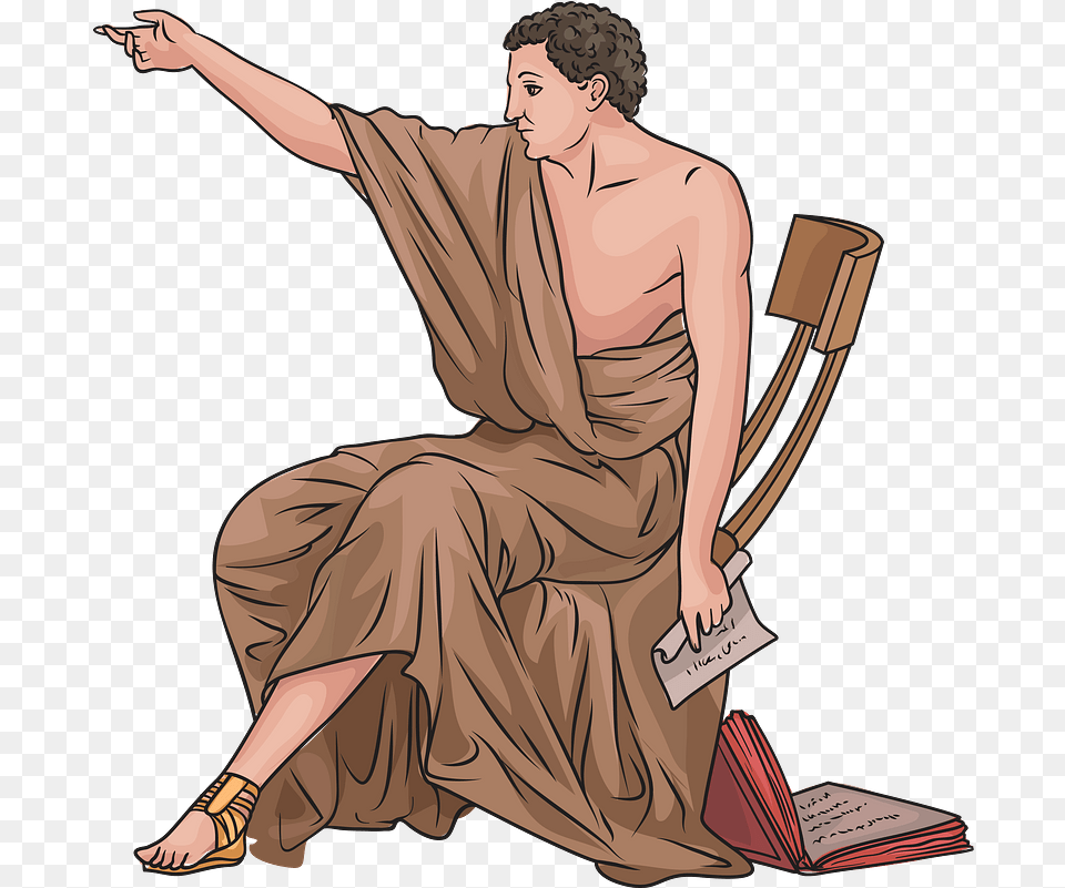 Aristotle Clipart Sitting, Clothing, Dress, Adult, Person Png Image