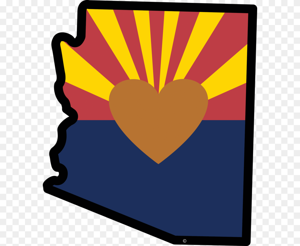 Arizona Arizona Outline With Heart, Logo Free Png Download