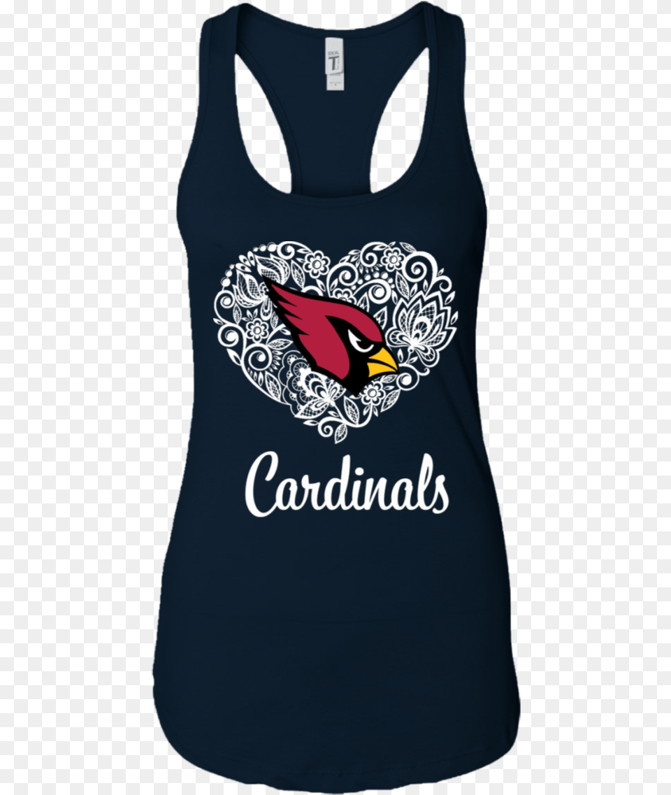 Arizona Cardinals Lace Heart Shirts Active Tank, Clothing, Tank Top, Animal, Bird Free Png