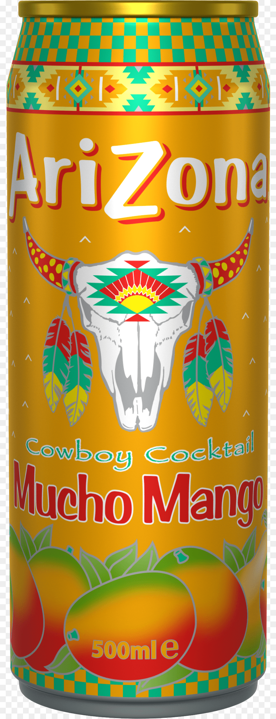 Arizona Cowboy Cocktail Mucho Mango Cans 12 X 05 Liter Arizona Eistee Zuckergehalt 100 Ml Mango, Tin, Can Png Image