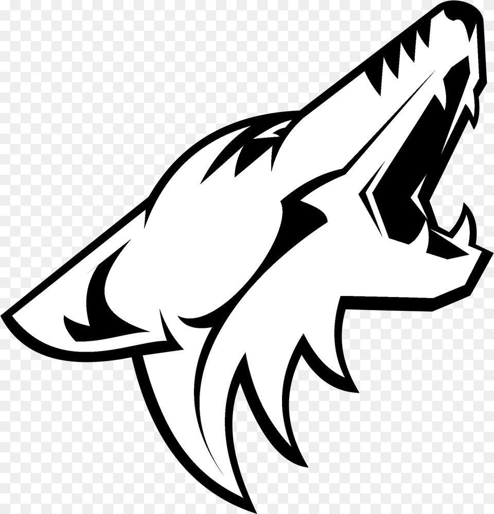 Arizona Coyotes Logo White, Stencil, Animal, Fish, Sea Life Free Transparent Png