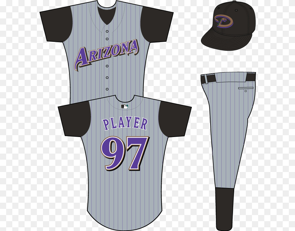 Arizona Diamondbacks 1998 Uniforms, Clothing, Shirt, T-shirt, Jersey Png