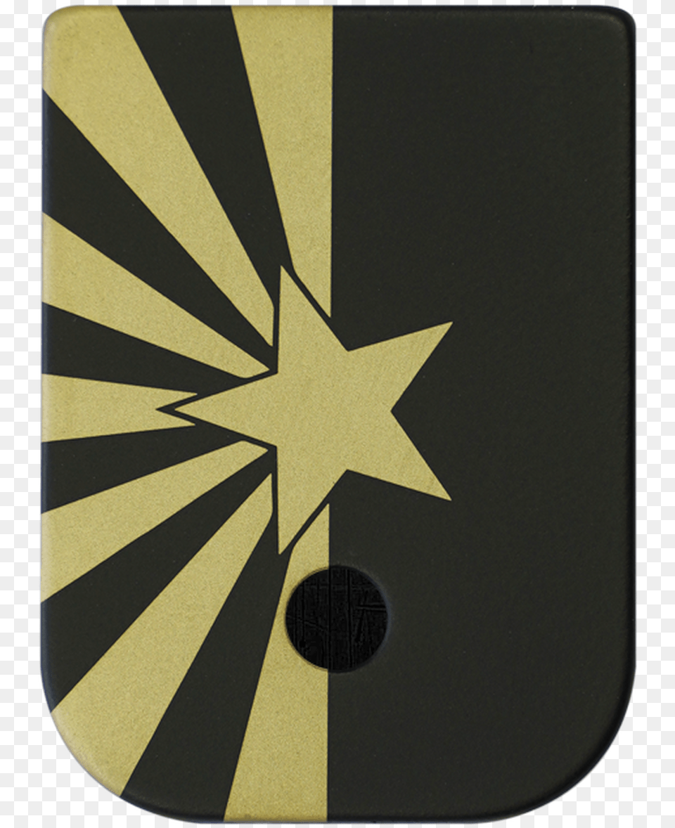 Arizona Flag Brass Black Traditional Finish Mag Plate, Logo, Symbol Free Png