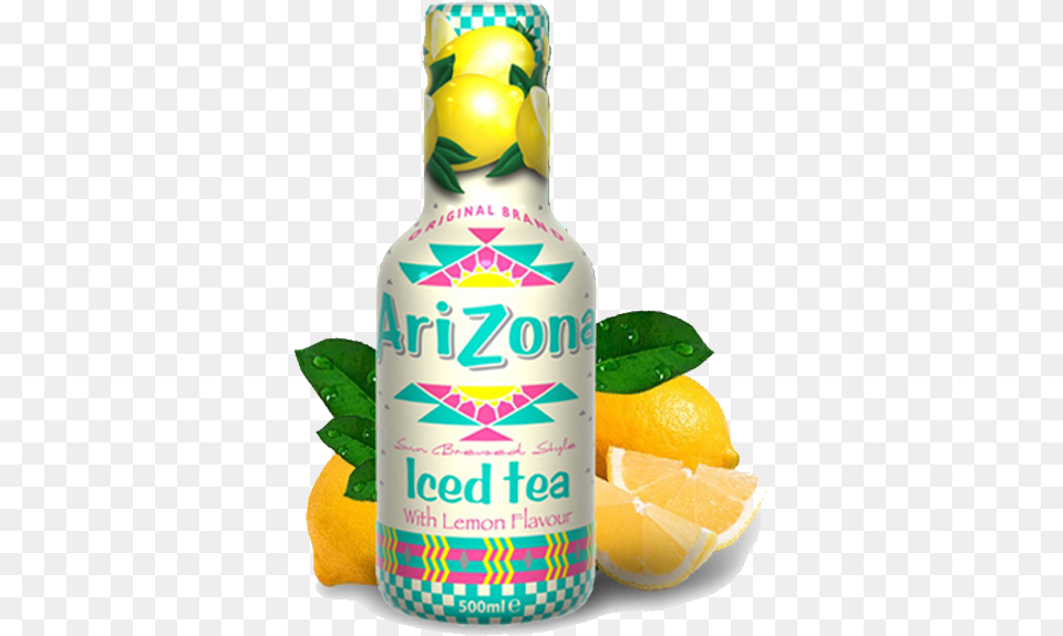 Arizona Iced Tea Lemon Bottle, Citrus Fruit, Food, Fruit, Plant Png Image
