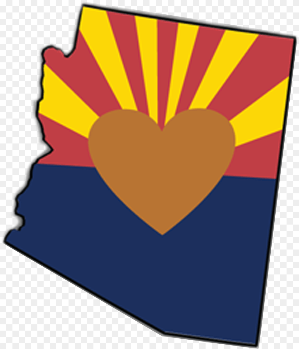 Arizona Love Sticker Arizona State Flag Heart Free Png