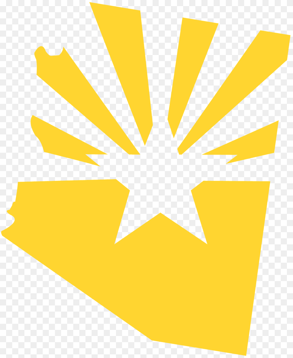 Arizona Map With Flag Silhouette, Symbol, Logo Png Image