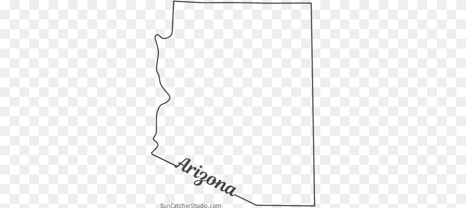 Arizona Outline With State Name On Border Cricut, White Board, Text Free Transparent Png