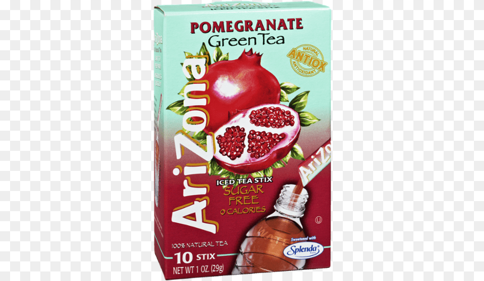 Arizona Pomegranate Green Tea Sugar 0 Calories Natural Foods, Food, Fruit, Plant, Produce Free Png