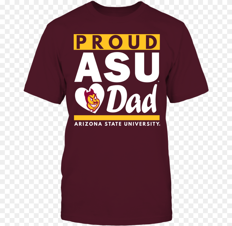 Arizona State University Proud Dad T Shirt Proud Asu Active Shirt, Clothing, Maroon, T-shirt, Face Png Image