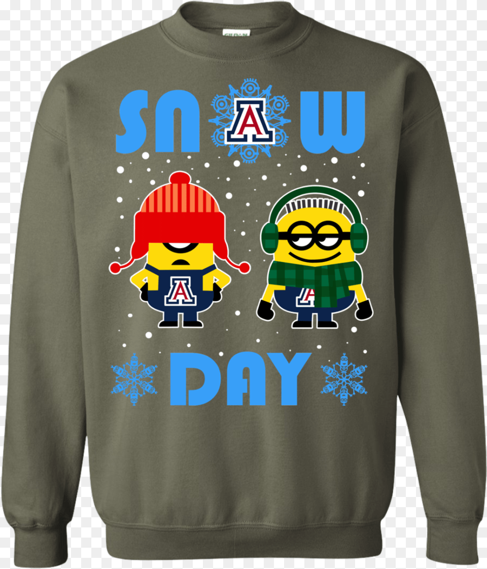 Arizona Wildcats Minion Christmas Ugly Sweater Snow, Sweatshirt, Clothing, Knitwear, Hoodie Free Png