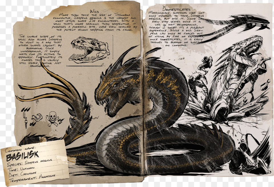 Ark Survival Evolved Basilisk, Book, Comics, Publication, Animal Free Png