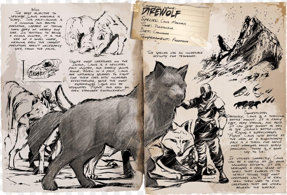Ark Survival Evolved Dire Wolf Dossier, Text, Publication, Book, Page Free Transparent Png