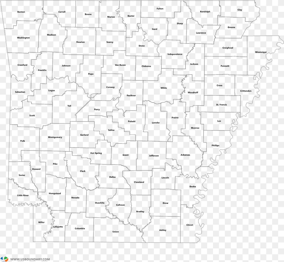 Arkansas Counties Outline Map Line Art, Chart, Plot, Blackboard, Atlas Png Image