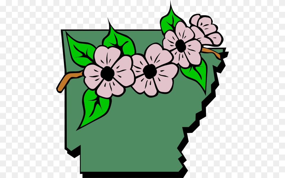 Arkansas Map And Flower Clip Art, Plant, Anemone, Daisy, Geranium Free Transparent Png