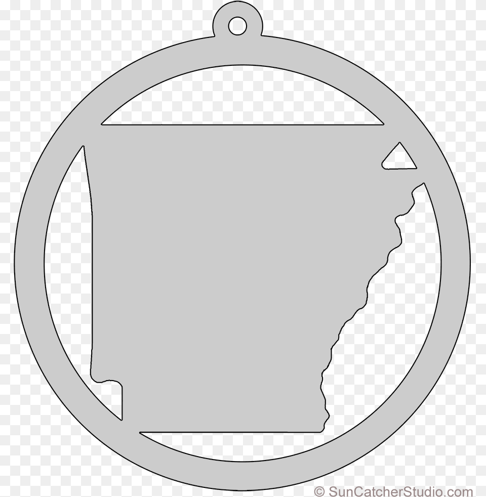 Arkansas Map Circle Scroll Saw Pattern Shape State Circle, Bucket Free Png Download