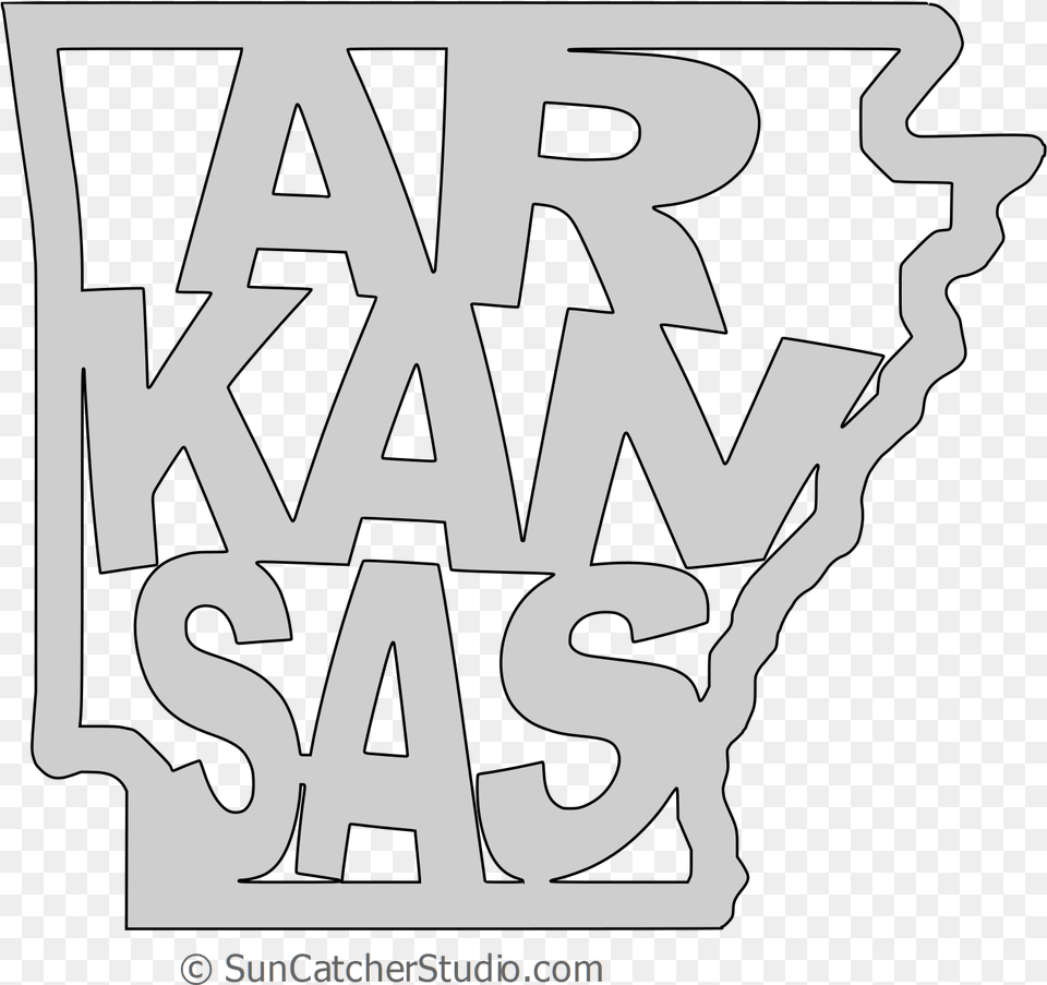 Arkansas Map Shape Text Outline Scalable Vector Graphic Scalable Vector Graphics, Stencil, Symbol, Number, Ammunition Free Transparent Png