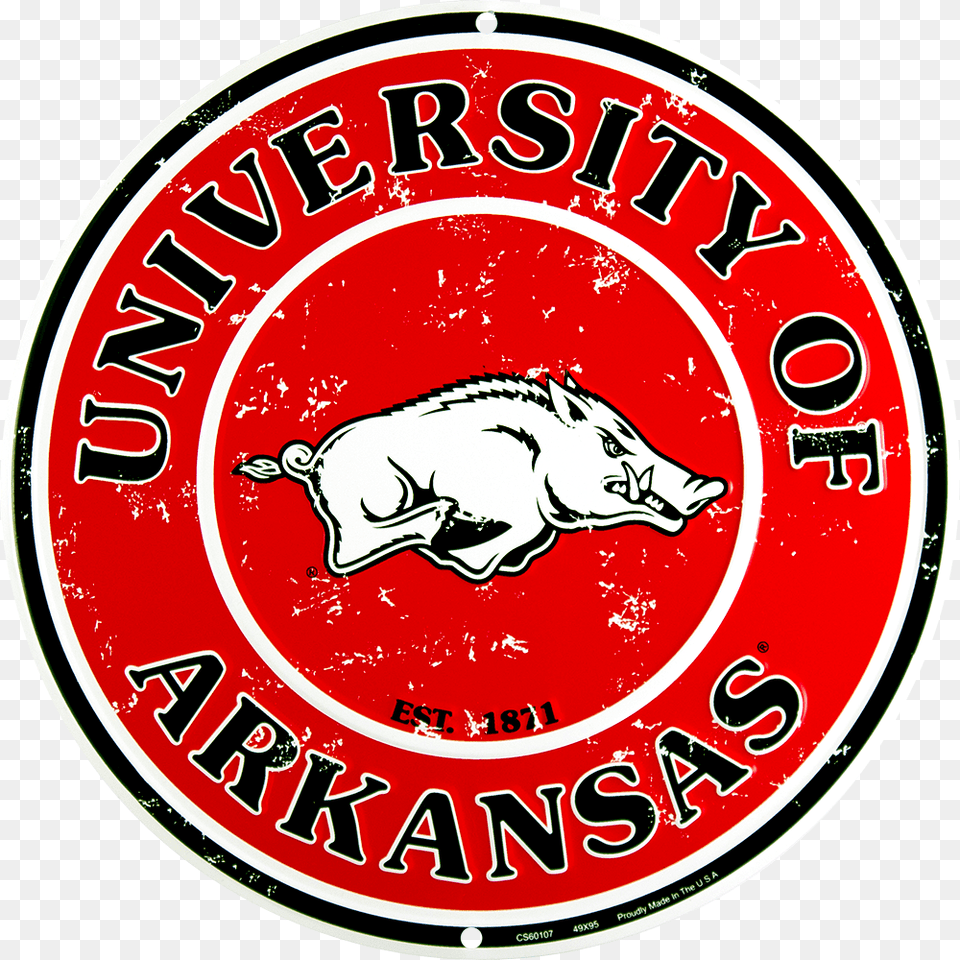 Arkansas Razorbacks Circle Sign Circle, Logo, Animal, Mammal, Pig Png