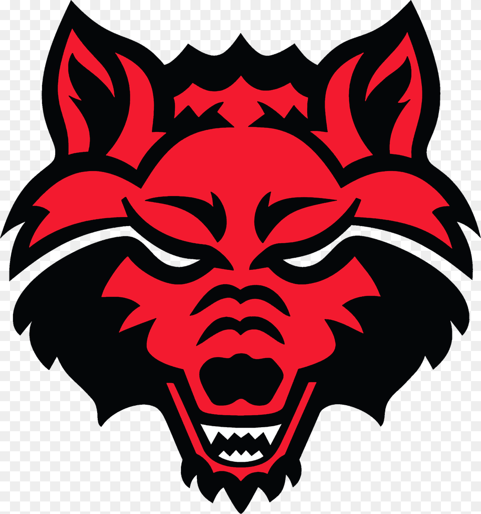 Arkansas State Red Wolves Logo, Face, Head, Person, Baby Free Png Download
