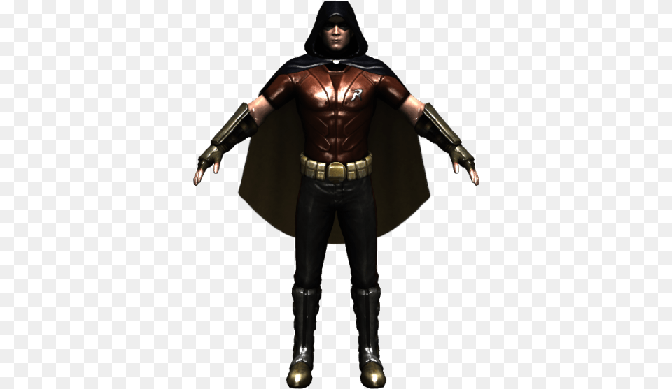 Arkham City Robin Transparent Robin Arkham City Transparent, Person, Clothing, Hoodie, Knitwear Free Png Download