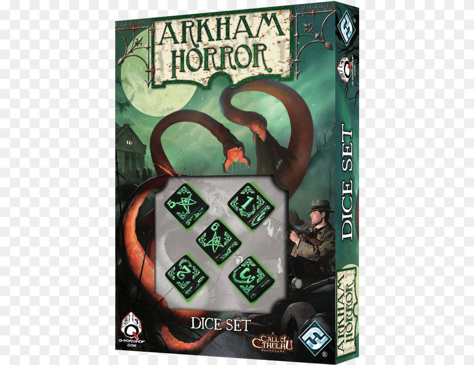 Arkham Horror Dice Set, Book, Publication, Adult, Male Free Png Download