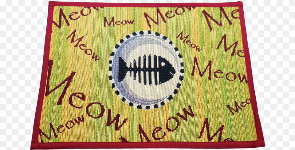 Arlee Pet Products Meow Meow Tapestry Bowl Mat Placemat, Home Decor, Rug Png