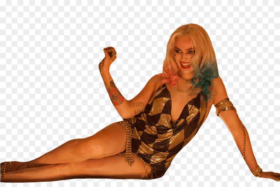 Arlequina Quinn Margot Harley Quinn Gold Dress, Adult, Person, Hand, Finger Free Transparent Png