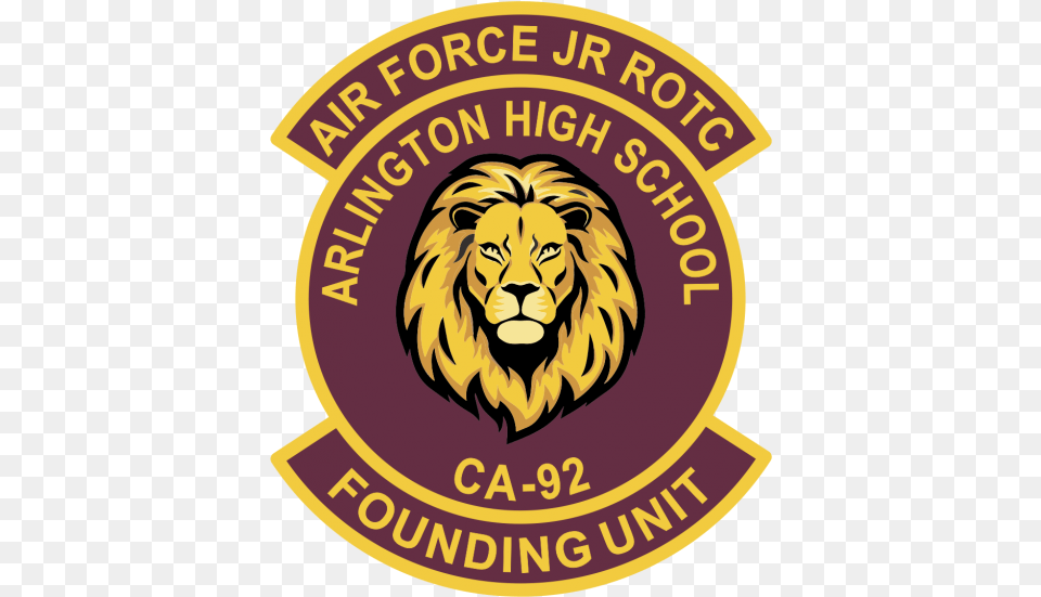 Arlington High School Afjrotc Libres Ricardo Arias, Animal, Badge, Lion, Logo Png Image