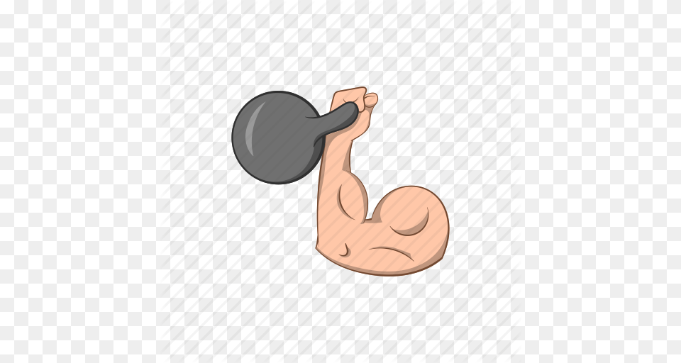 Arm Cartoon Dumbbell Fitness Human Muscle Weight Icon Free Png